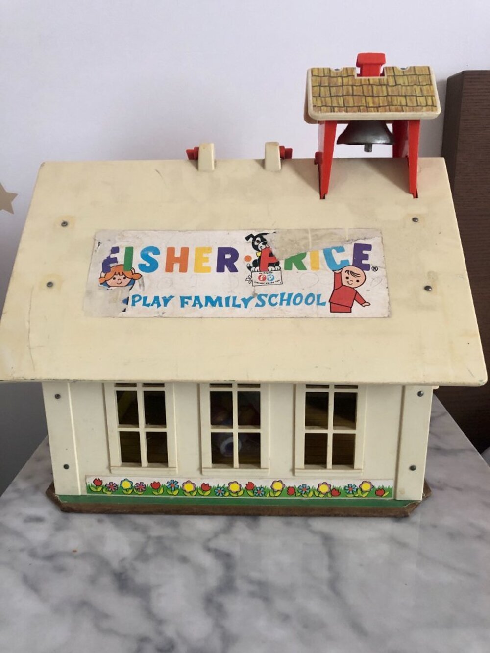 Fisher Price Little People Play Family School House #923 Vtg 1970s With Bell - Picture 9 of 16